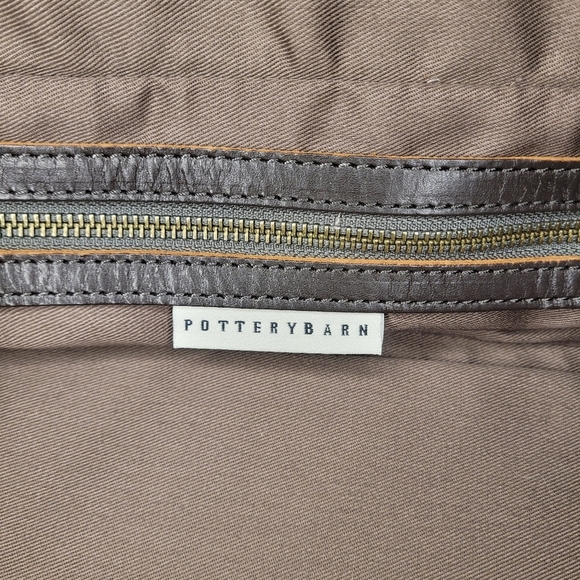 Pottery Barn Large Canvas and Leather Weekender Duffel Bag - Picture 2 of 16